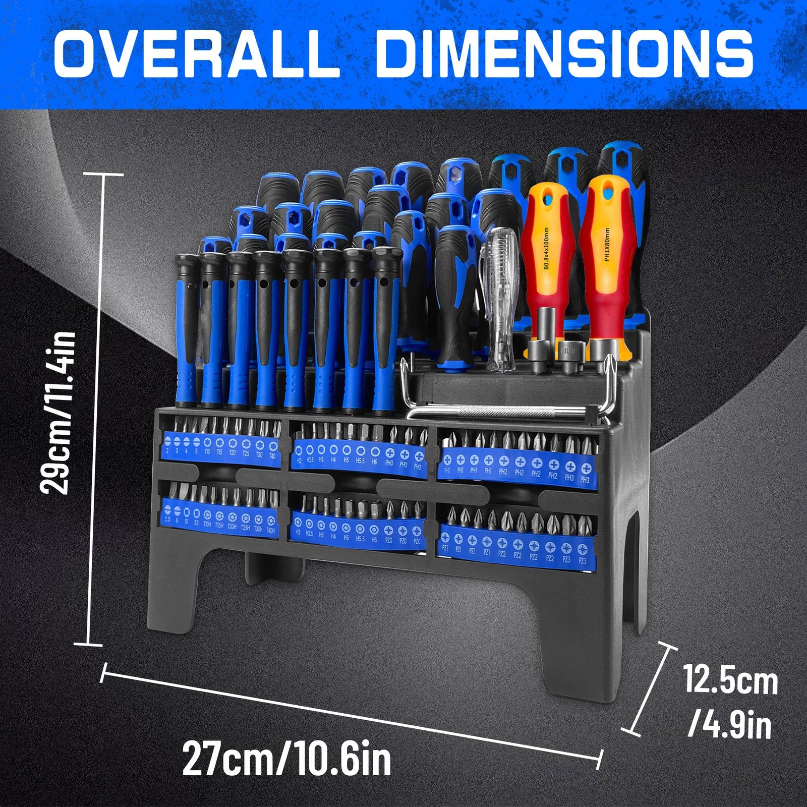 Heydake 100PCS Screwdriver Bit Set (Blue)