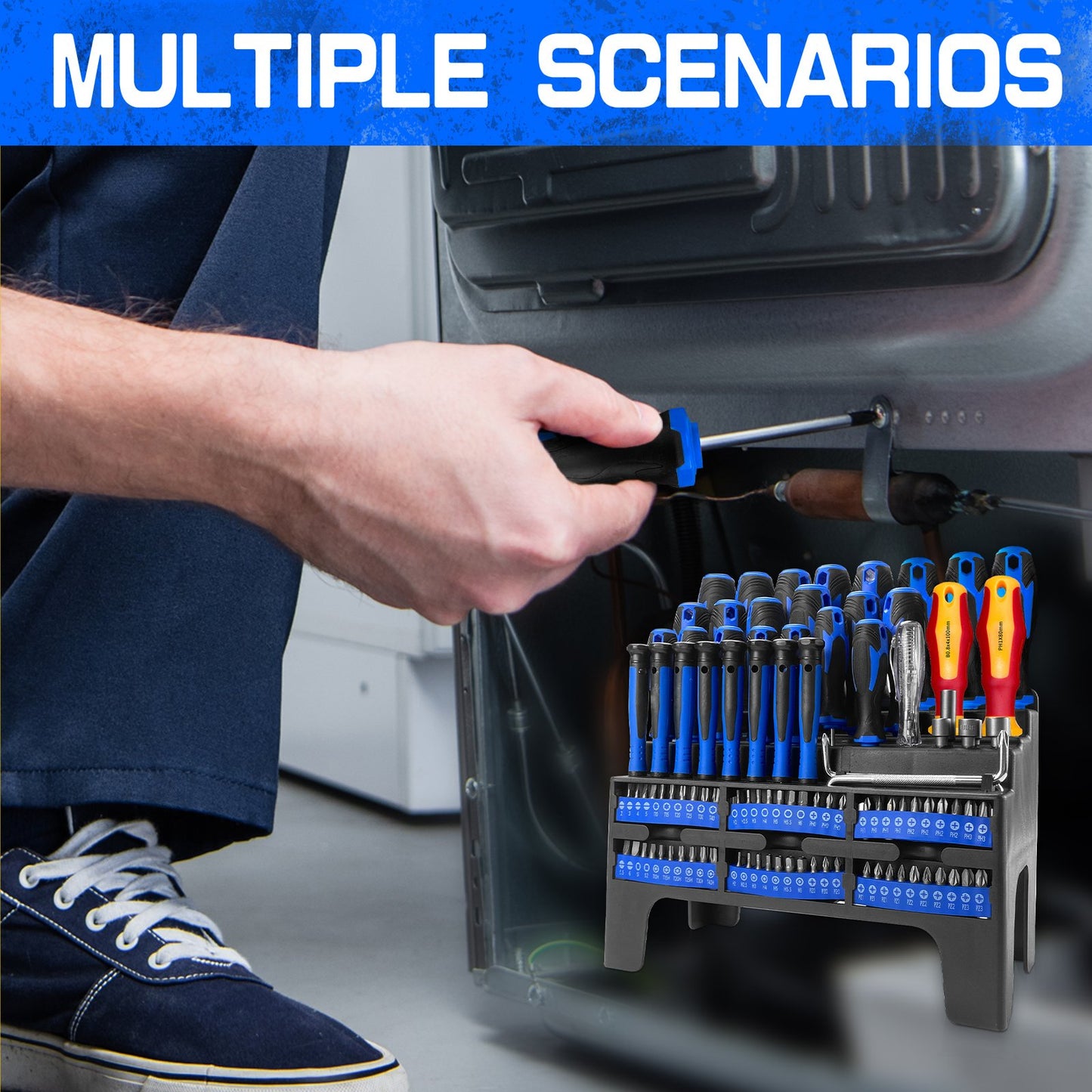 Heydake 100PCS Screwdriver Bit Set (Blue)