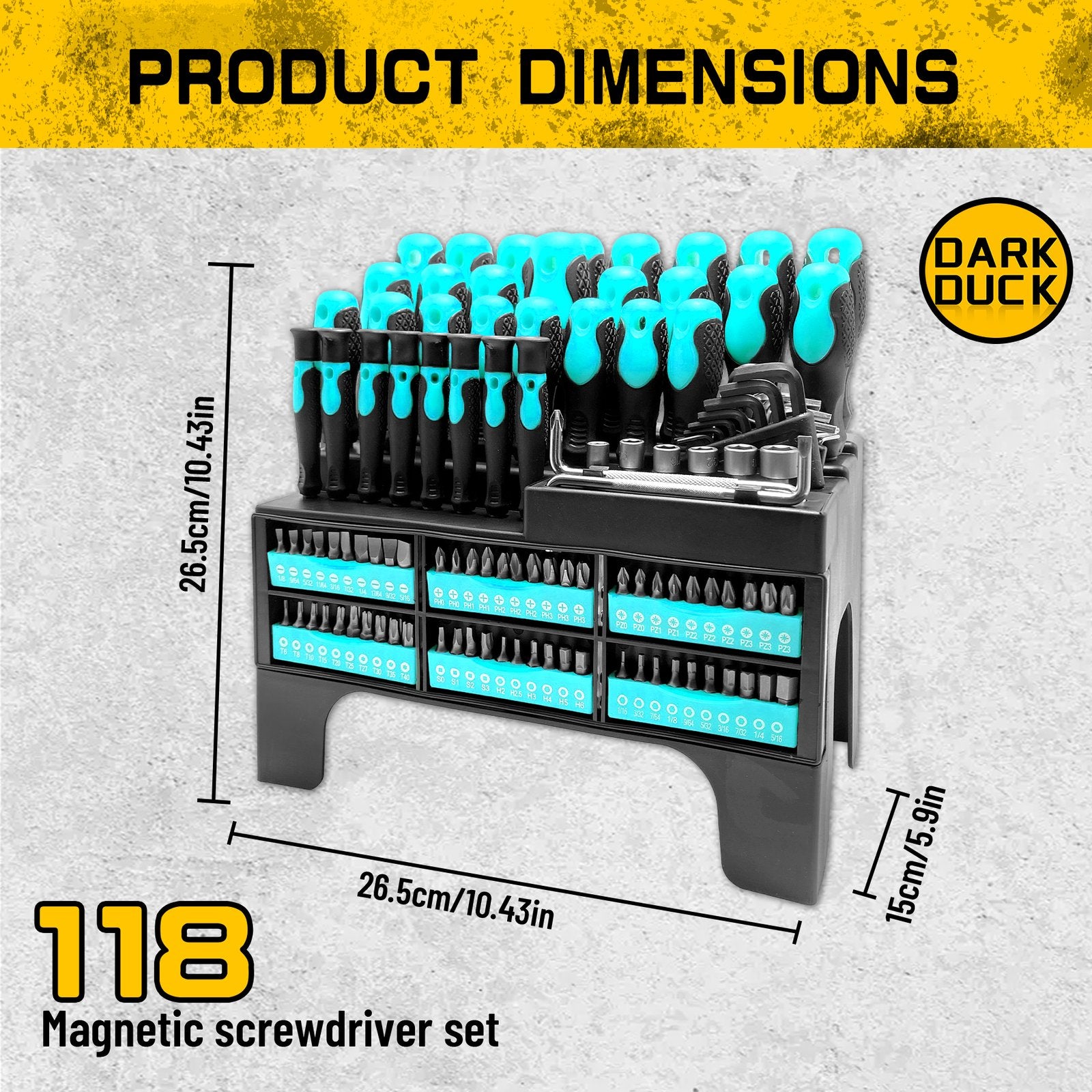 Heydake 118PCS Magnetic Screwdriver Bit Set - 4 Colors