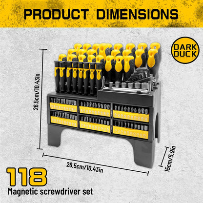 Heydake 118PCS Magnetic Screwdriver Bit Set - 4 Colors