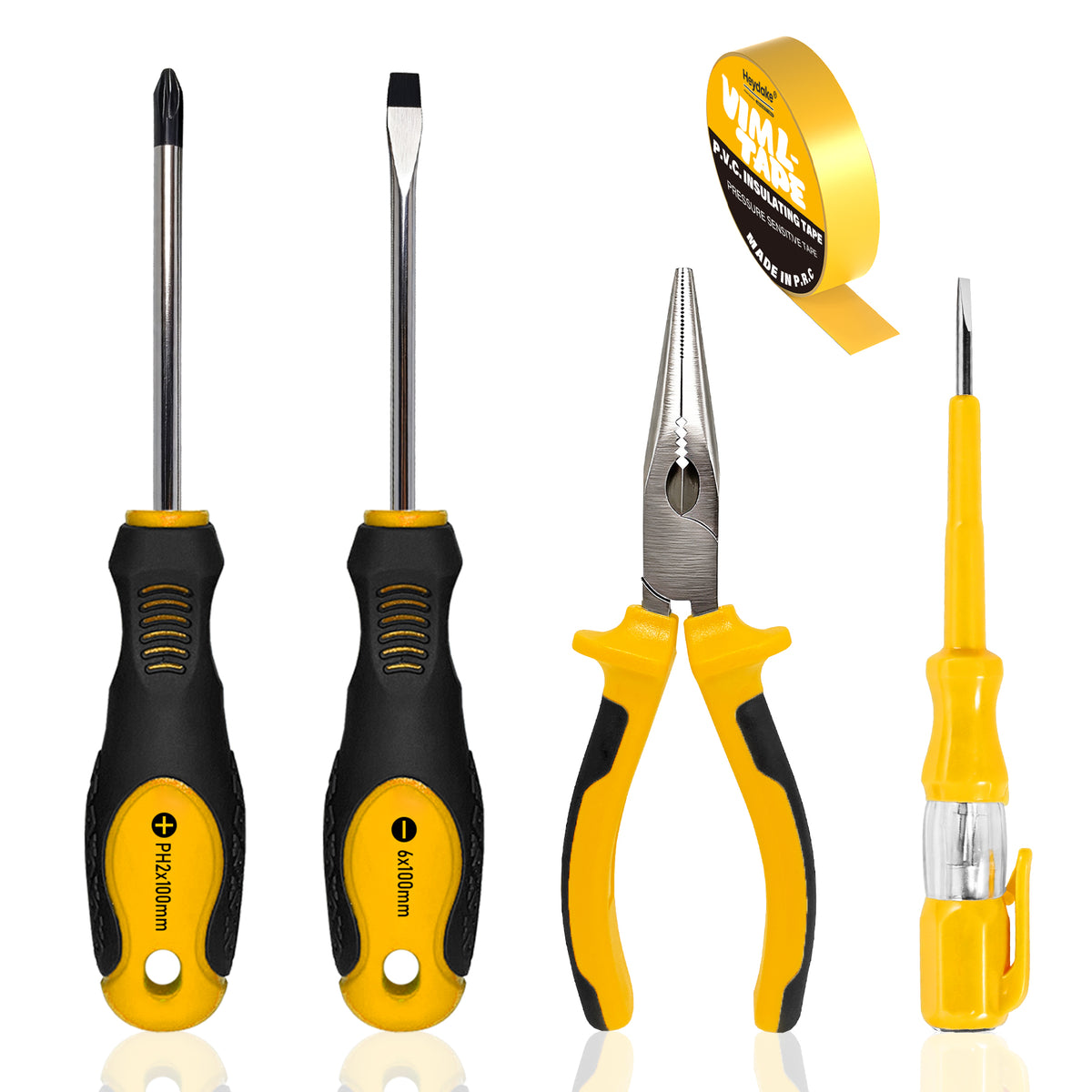 Heydake 5PCS insulated screwdriver set 1000V with voltage tester