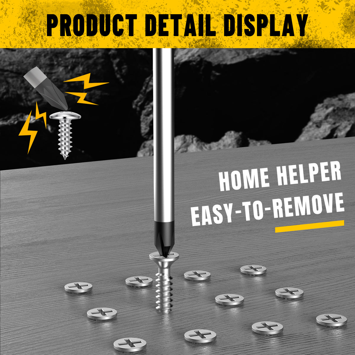 Heydake 2PCS magnetic tip screwdriver set flathead and Phillips