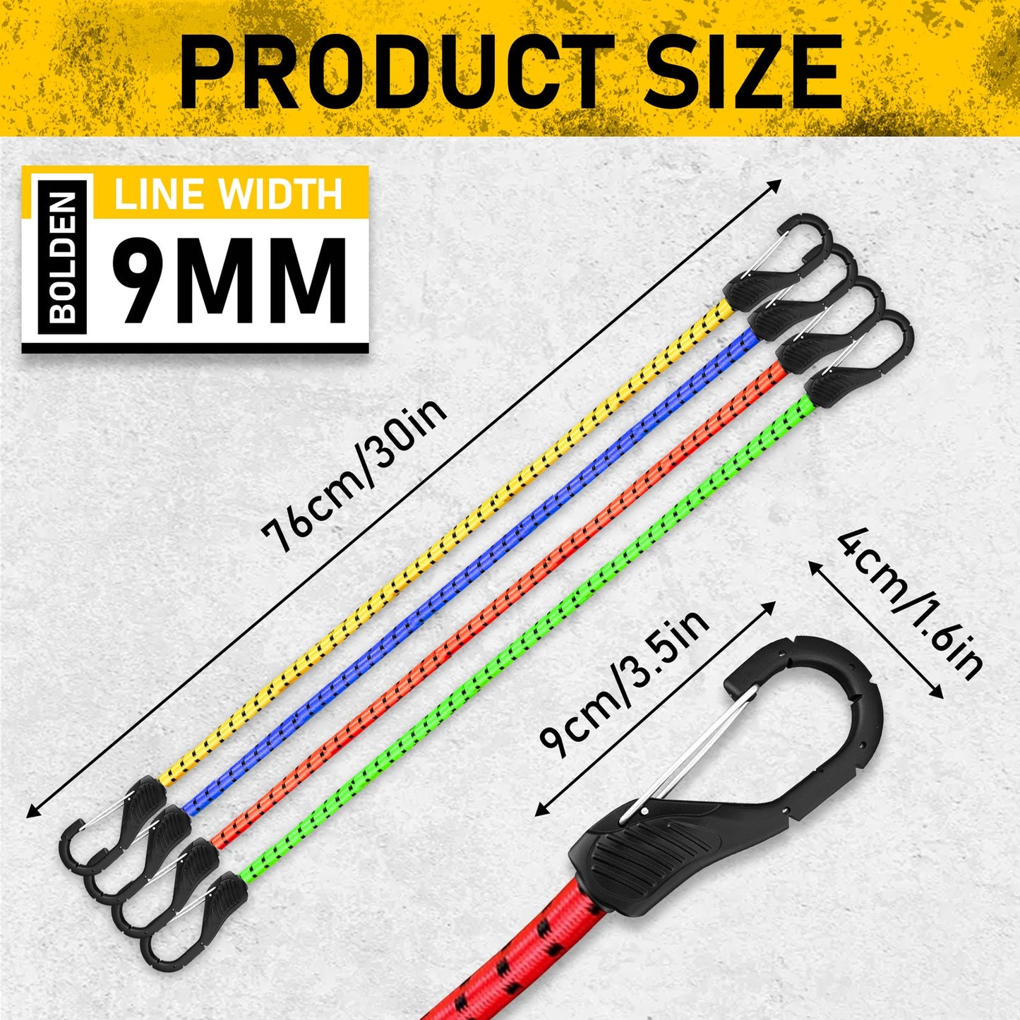 Heydake 12PCS Bungee Cords with Hooks