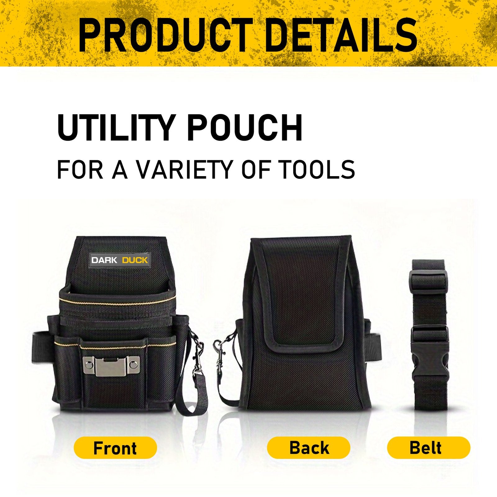 Heydake Tool Belt Pouch Bag with Adjustable Belt and Gloves