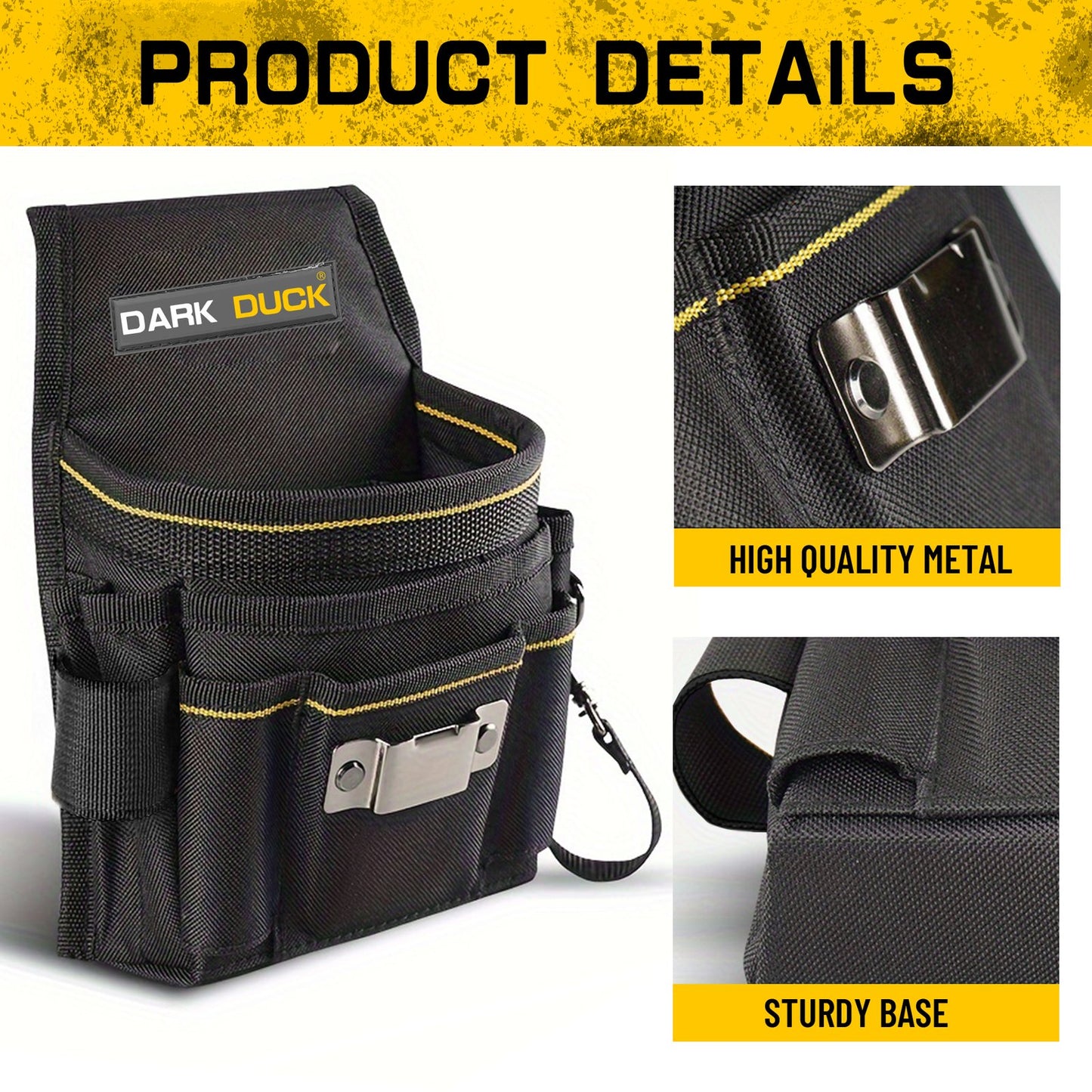 Heydake Tool Belt Pouch Bag with Adjustable Belt and Gloves