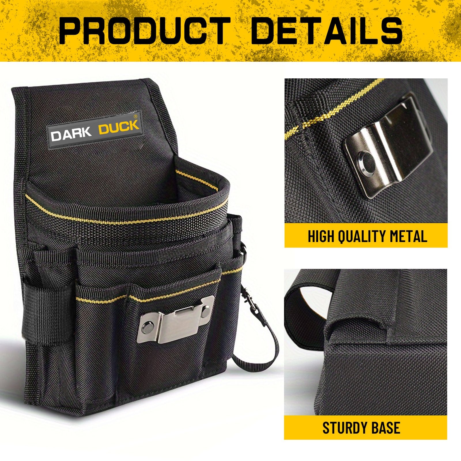 Heydake Tool Belt Pouch Bag with Adjustable Belt and Gloves