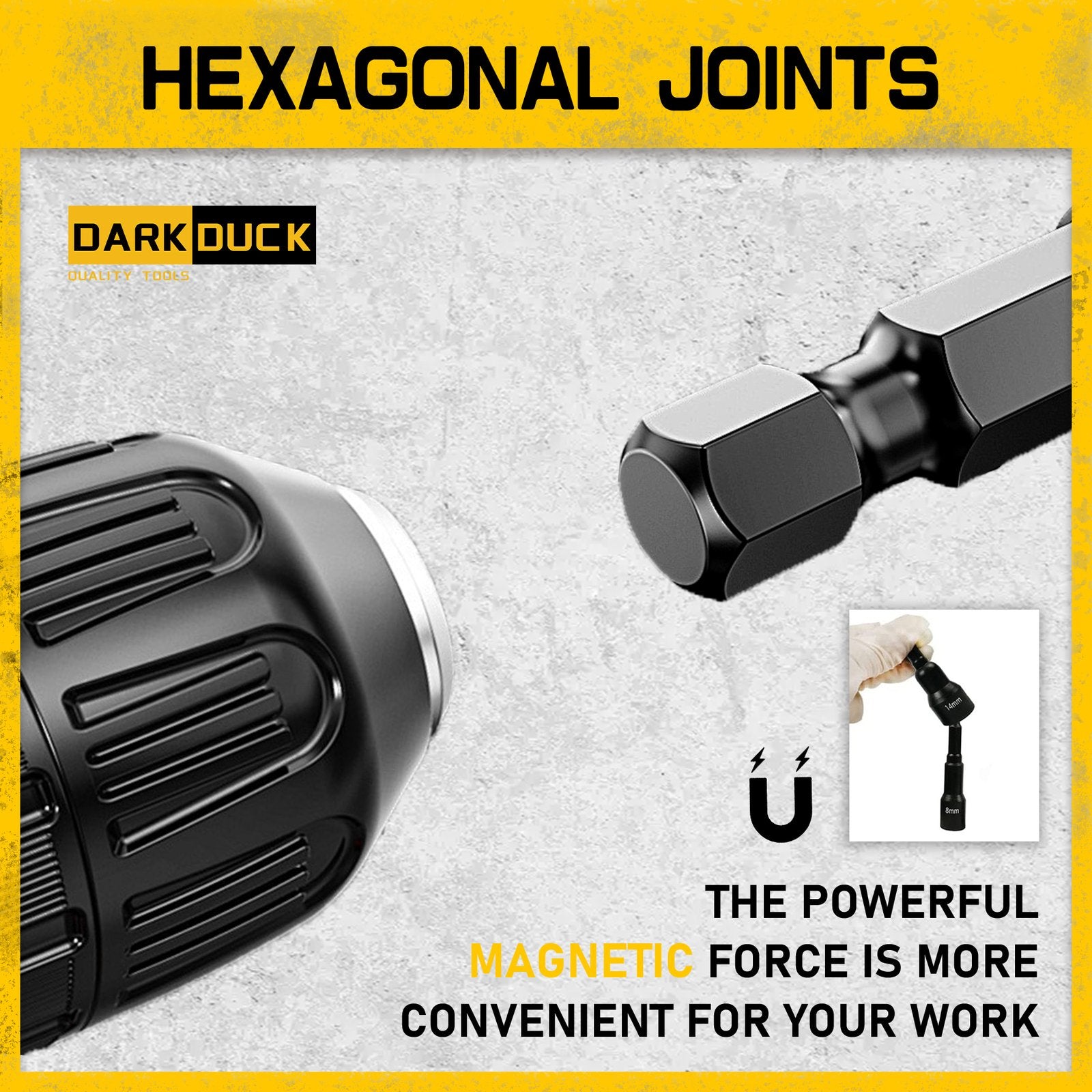 Heydake 15PCS Magnetic Nut Driver Set for Impact Drill