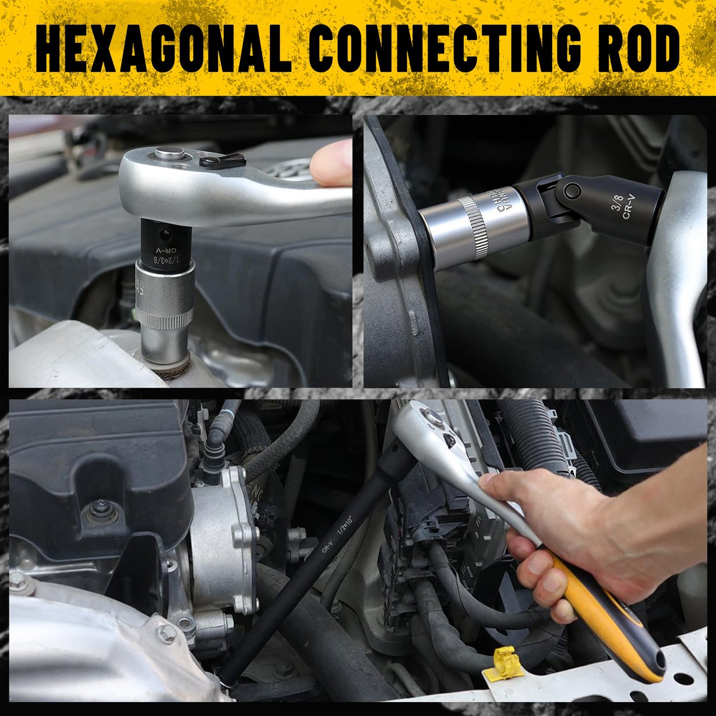Heydake 18PCS Impact Extension Bar and Adapter Set