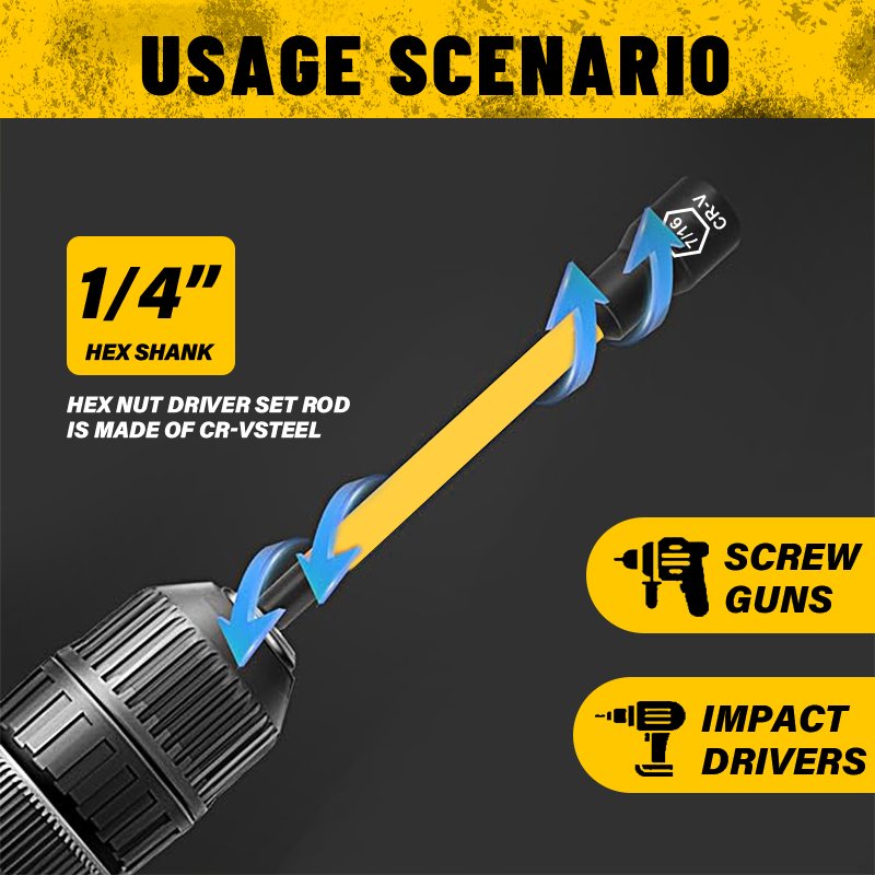 Heydake 30PCS Magnetic Nut Driver Set for Impact Drill