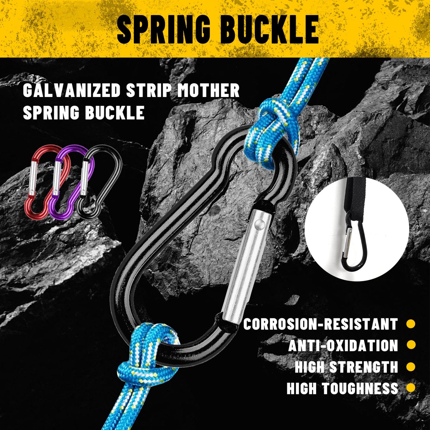 Heydake 3-Piece Tool Pouch Bag Set with Carabiners