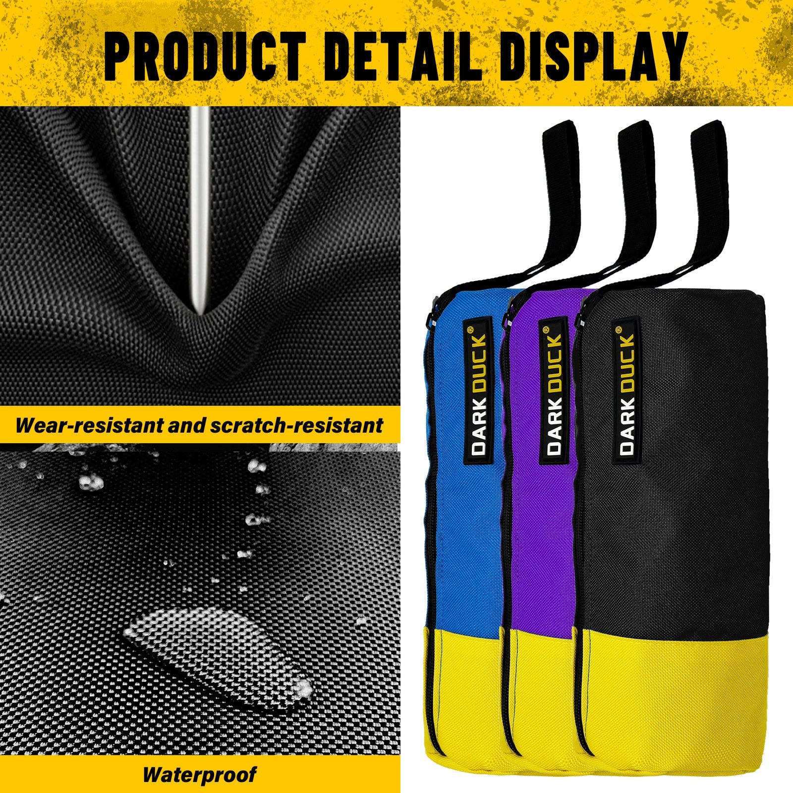 Heydake 3-Piece Tool Pouch Bag Set with Carabiners