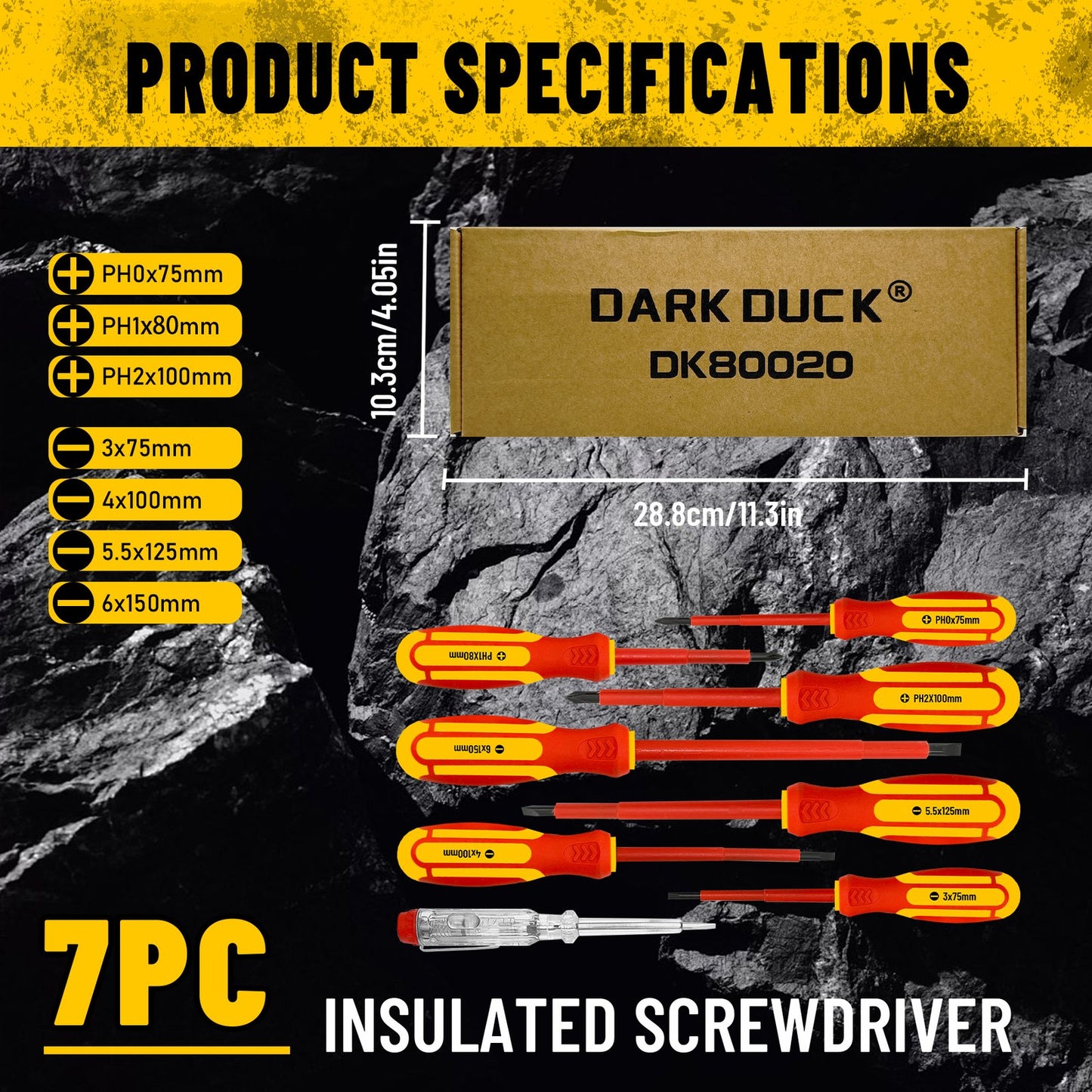 Heydake 8PCS Insulated Screwdriver Set with Voltage Tester