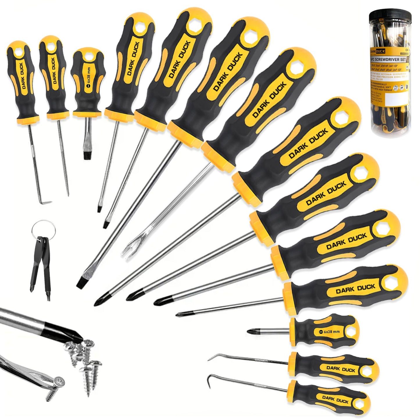 Heydake 16PCS Magnetic Screwdriver Set in Tube
