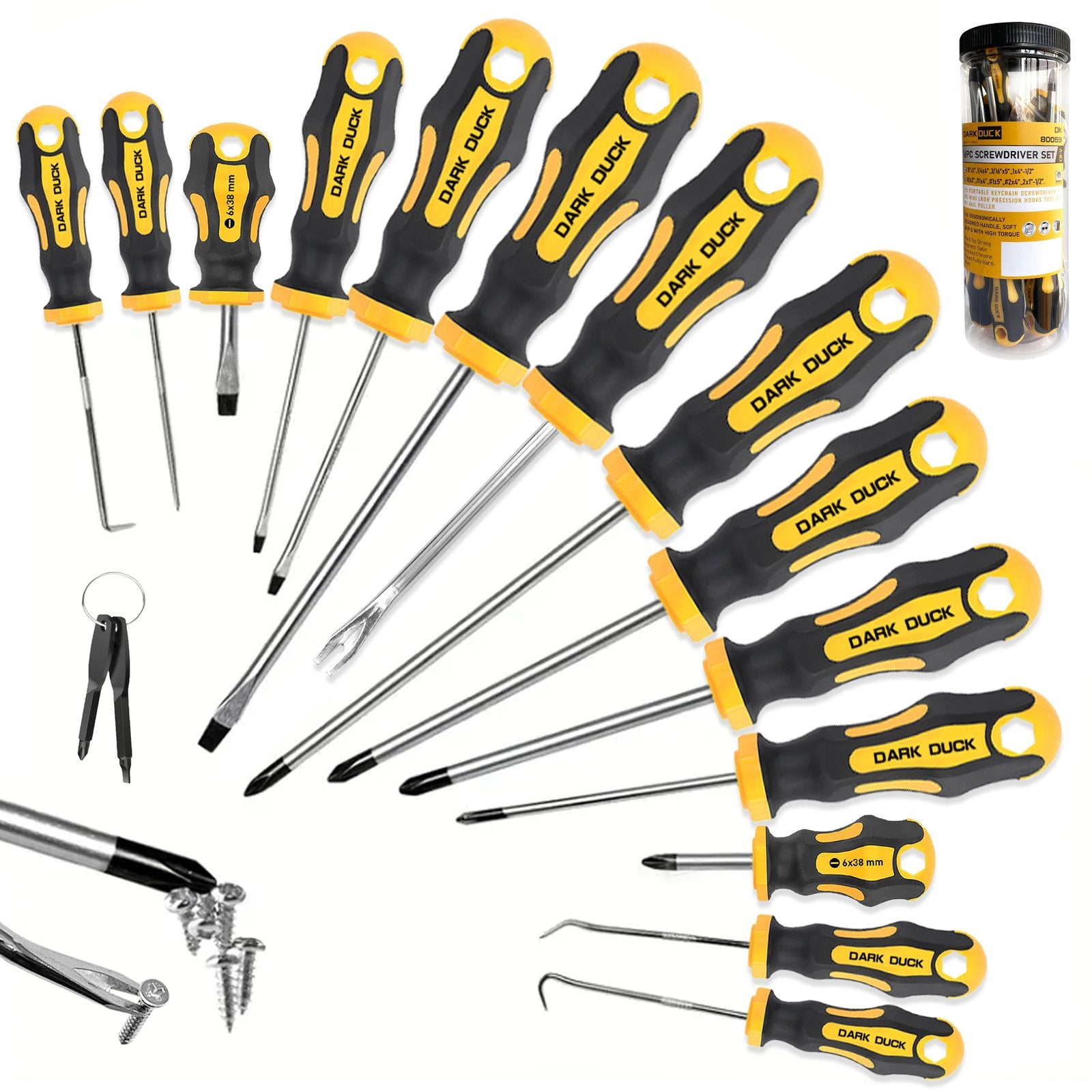 Heydake 16PCS Magnetic Screwdriver Set in Tube