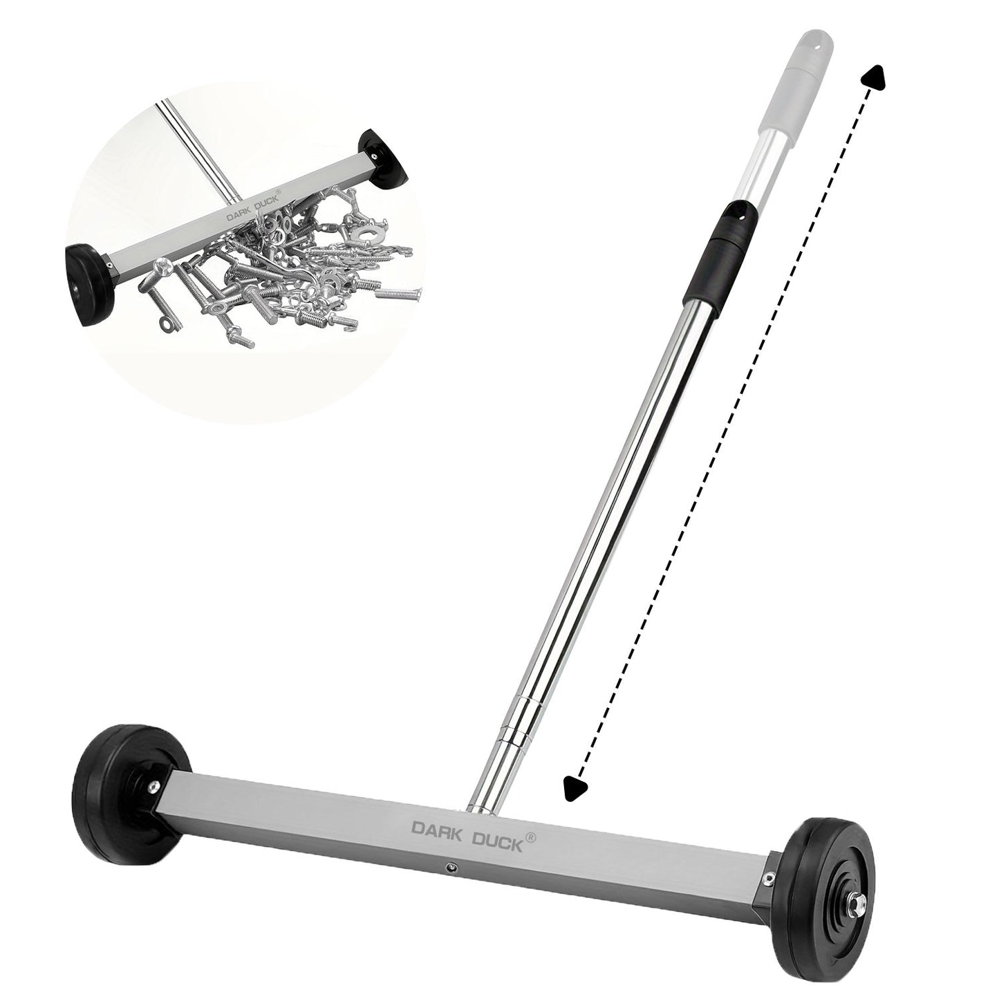 Heydake Magnetic Sweeper with Telescopic Handle (Silver)