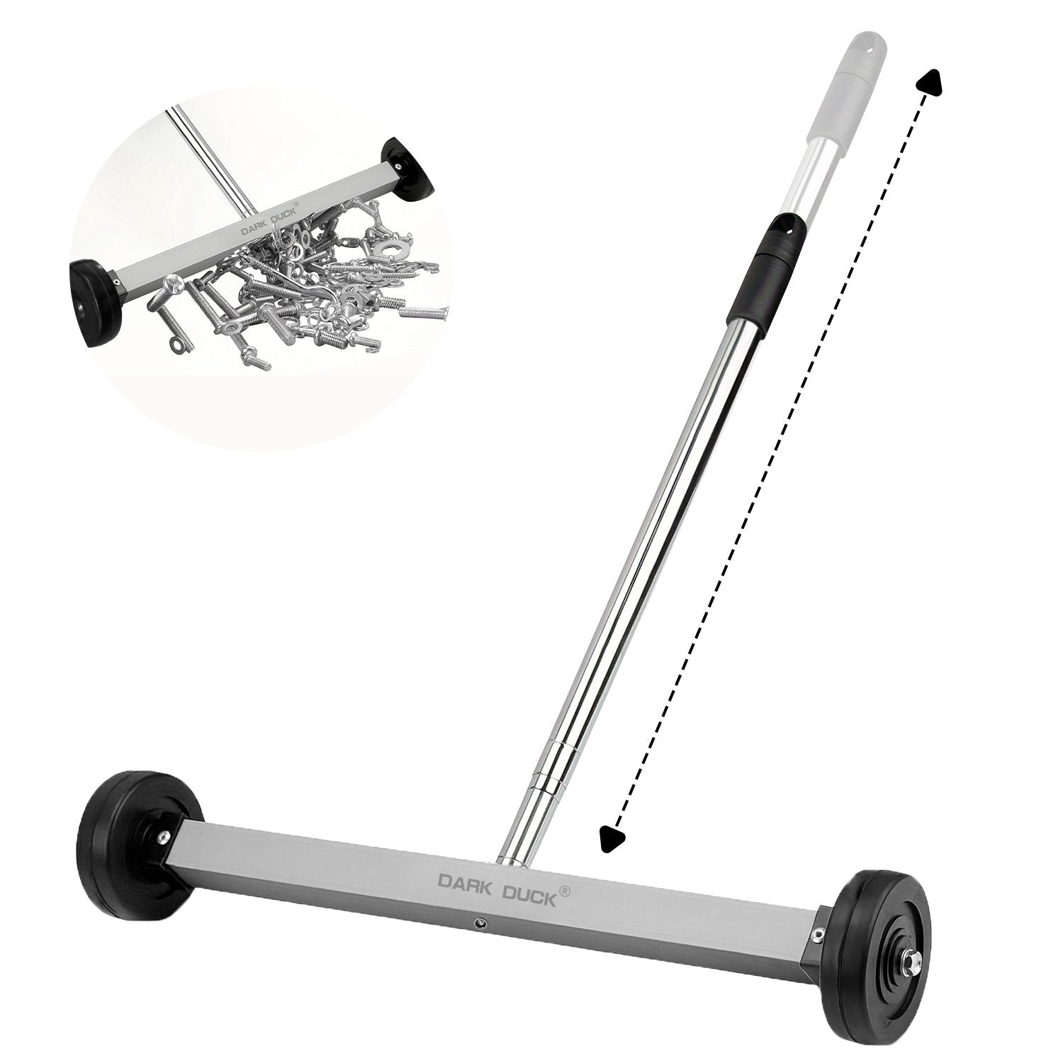 Heydake Magnetic Sweeper with Telescopic Handle (Silver)