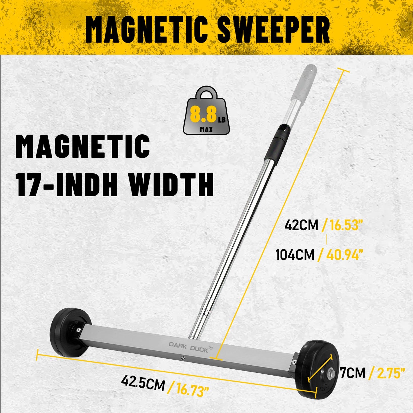 Heydake Magnetic Sweeper with Telescopic Handle (Silver)