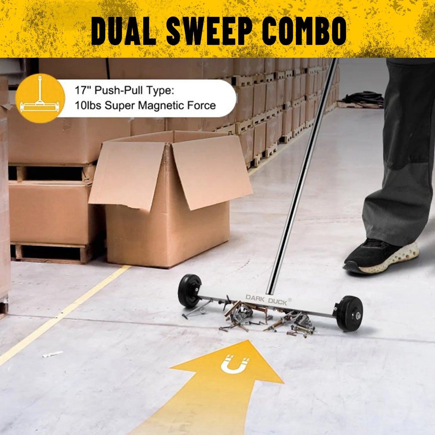 Heydake Magnetic Sweeper with Telescopic Handle (Silver)