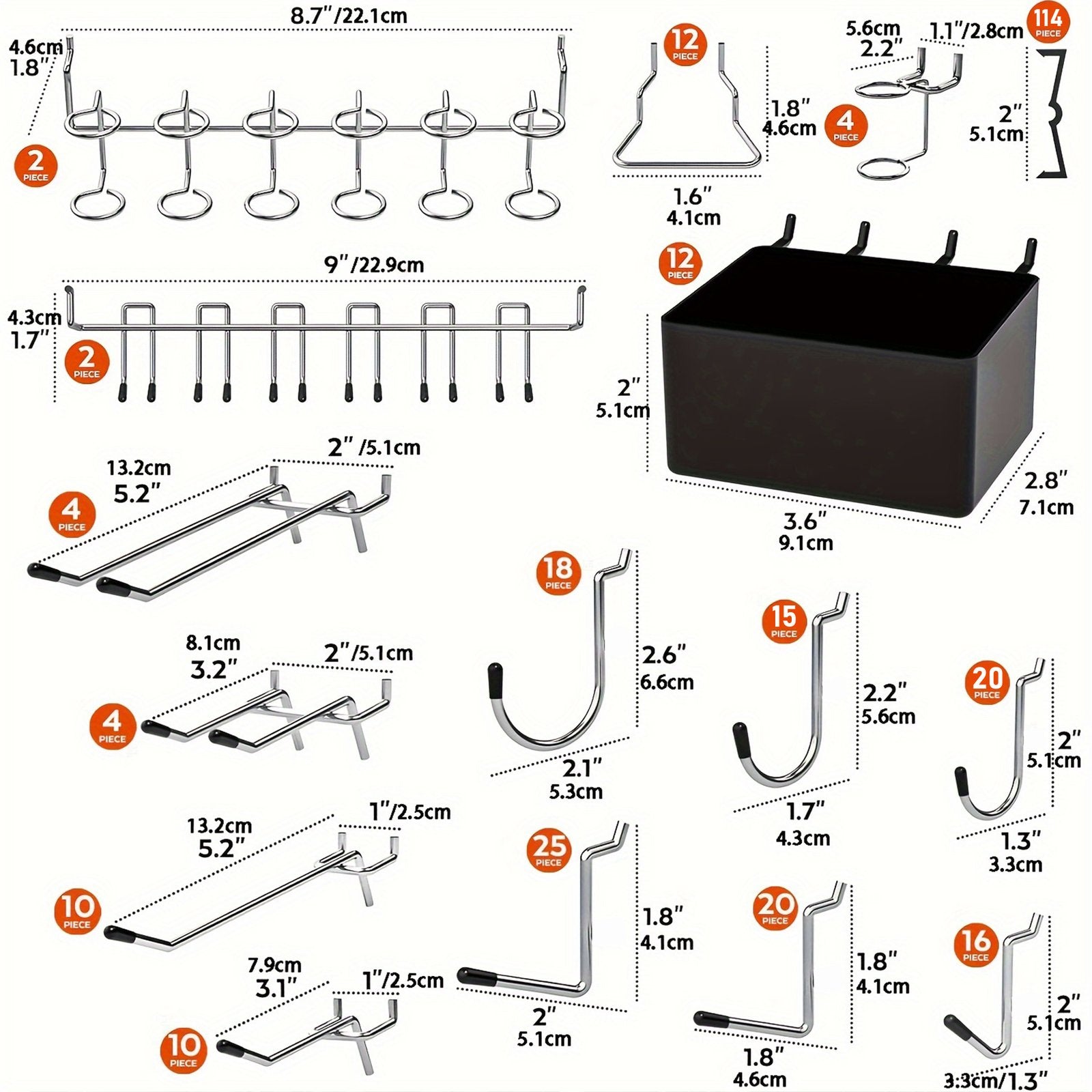 Heydake 288PCS Pegboard Accessories Organizer Kit