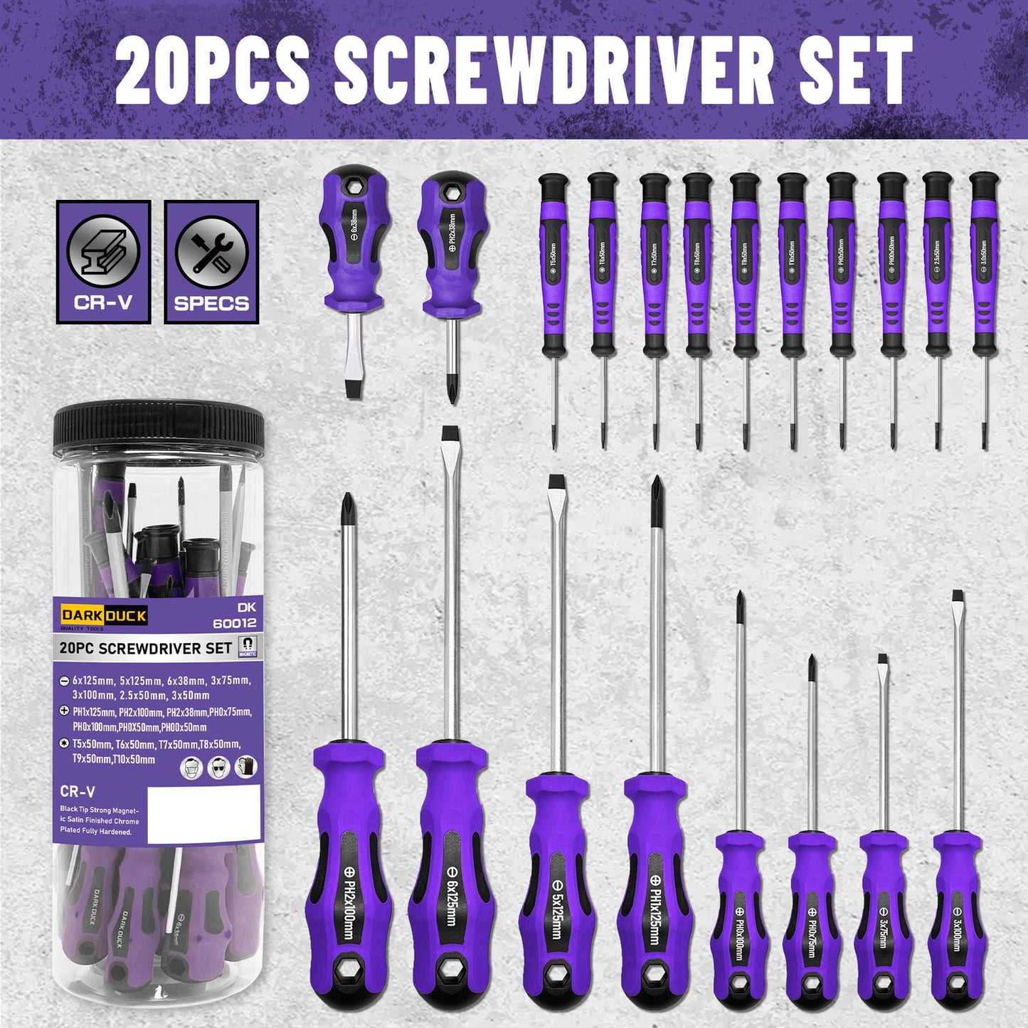Heydake 20-Piece Magnetic Screwdriver Set