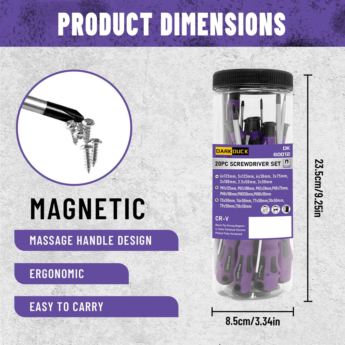 Heydake 20-Piece Magnetic Screwdriver Set