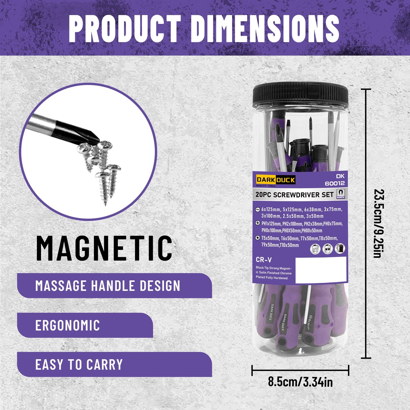 Heydake 20-Piece Magnetic Screwdriver Set