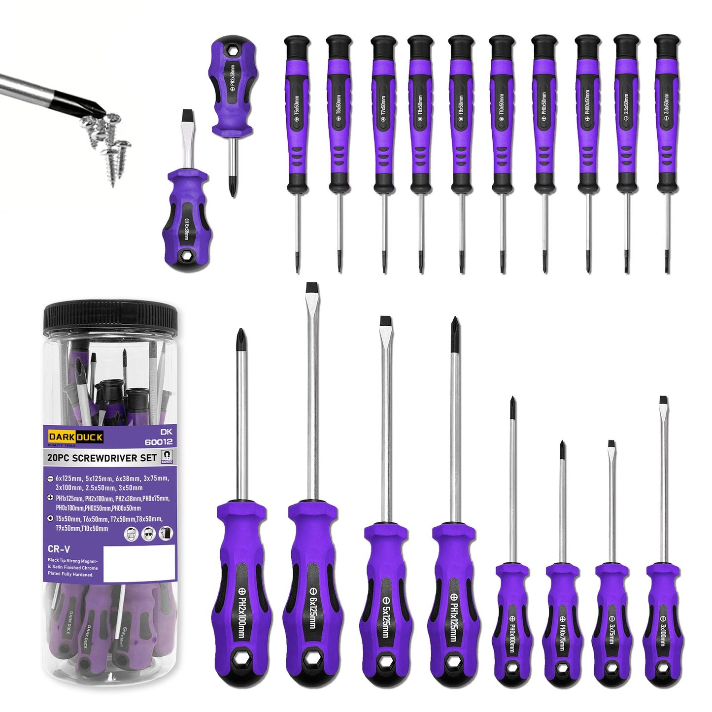 Heydake 20-Piece Magnetic Screwdriver Set