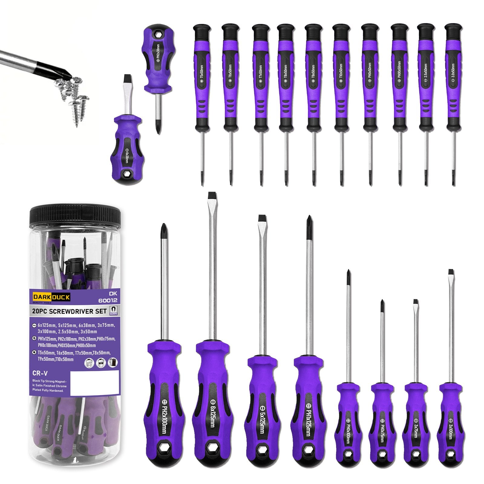 Heydake 20-Piece Magnetic Screwdriver Set