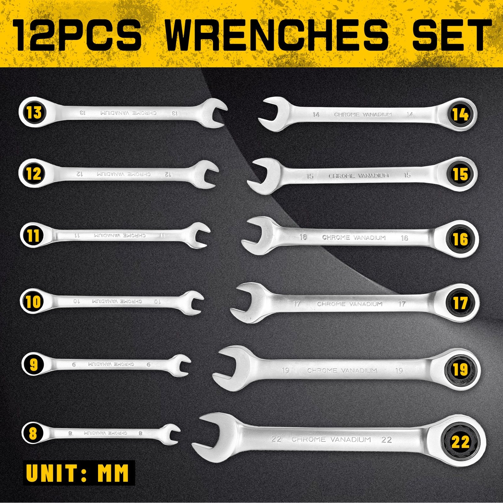 Heydake 12PCS Wrench Set