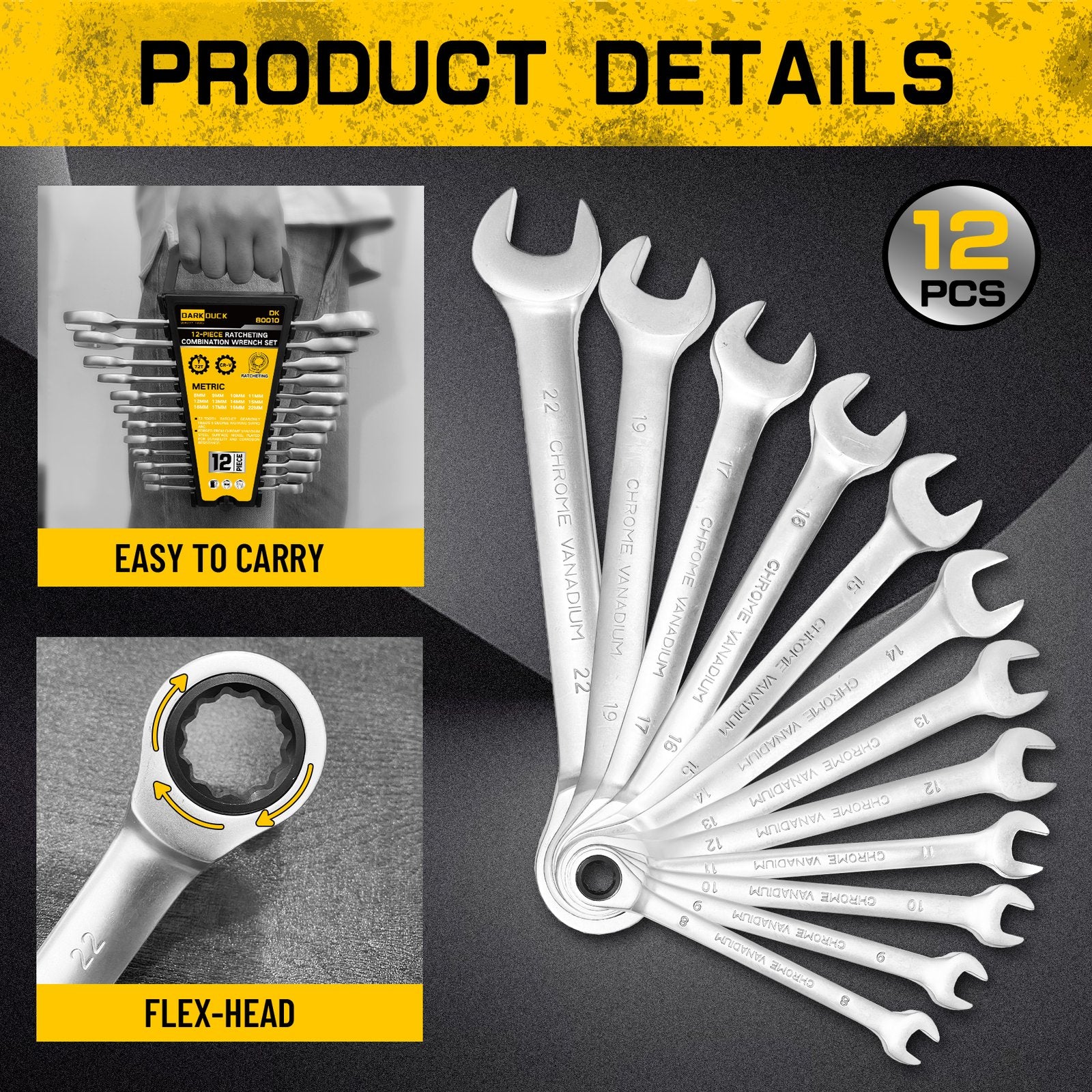 Heydake 12PCS Wrench Set