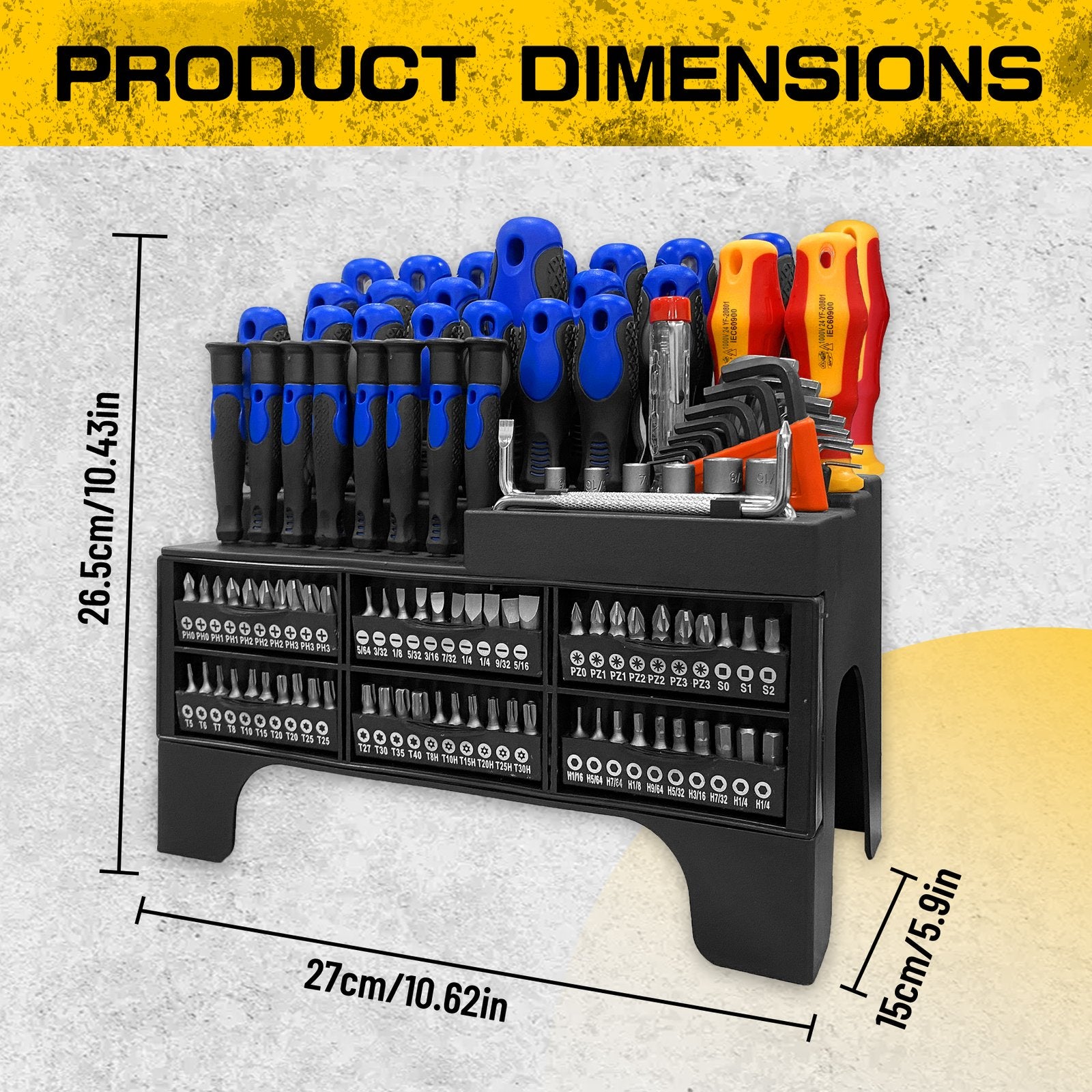 Heydake 116PCS Magnetic Screwdriver Bit Set
