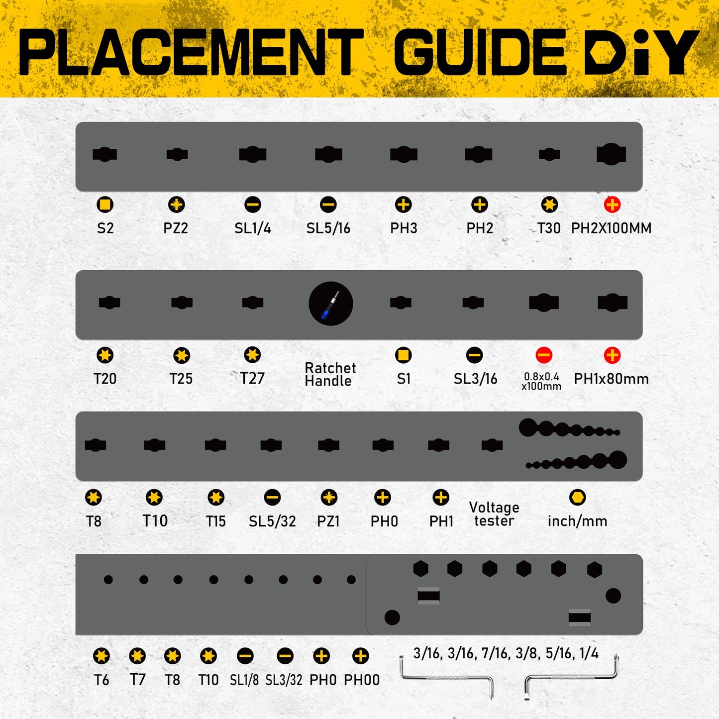 Heydake 116PCS Magnetic Screwdriver Bit Set