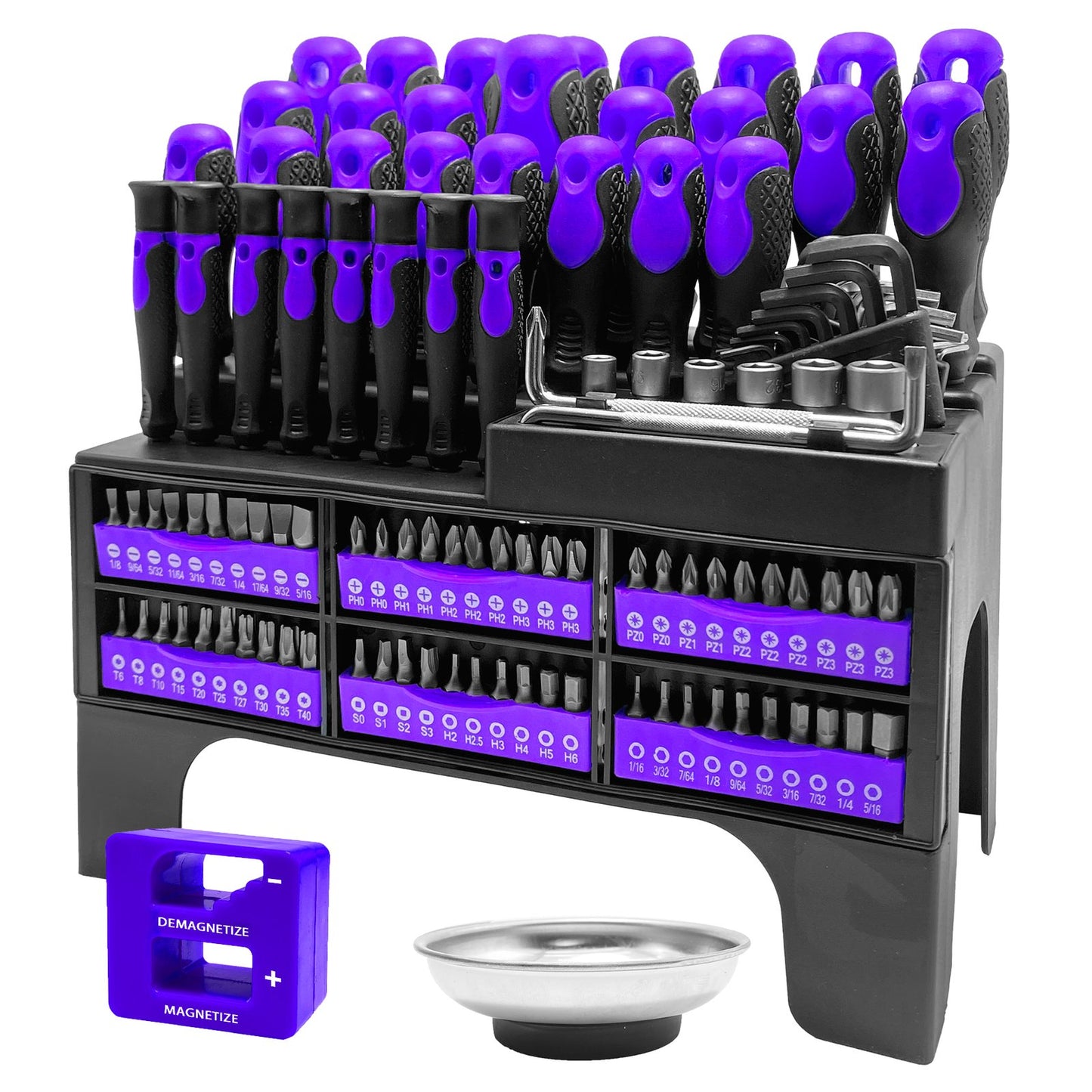 Heydake 118PCS Magnetic Screwdriver Bit Set - Purple