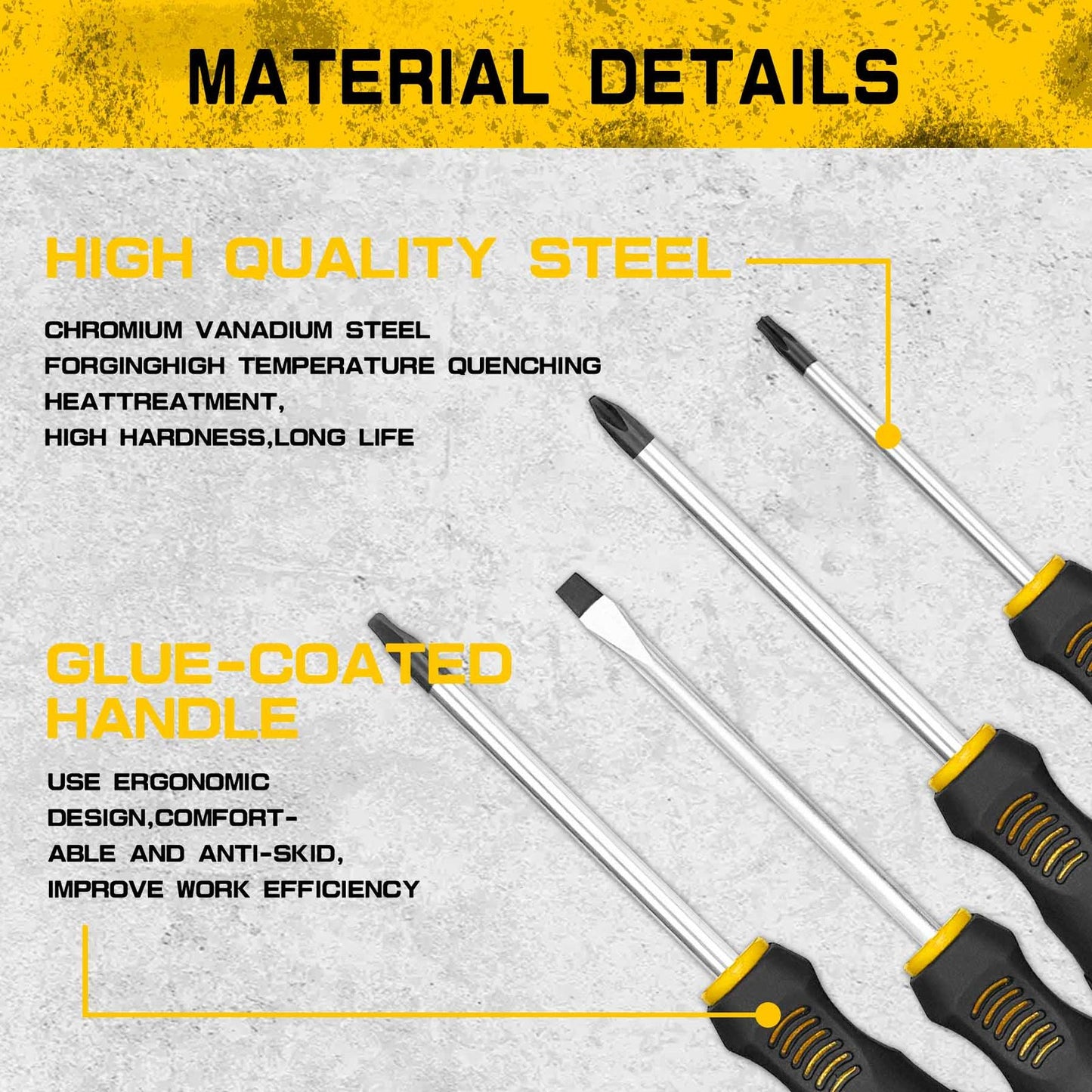 Heydake 118PCS Magnetic Screwdriver Bit Set - Yellow