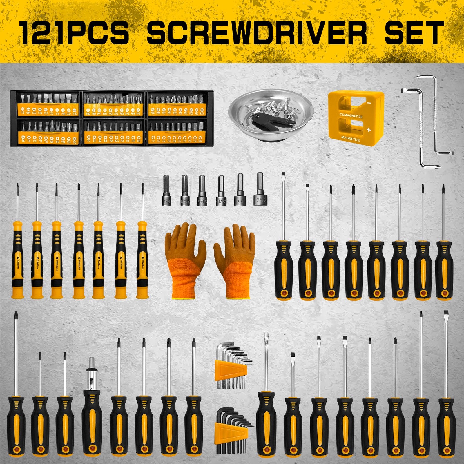 Heydake 121PCS Magnetic Screwdriver Bit Set