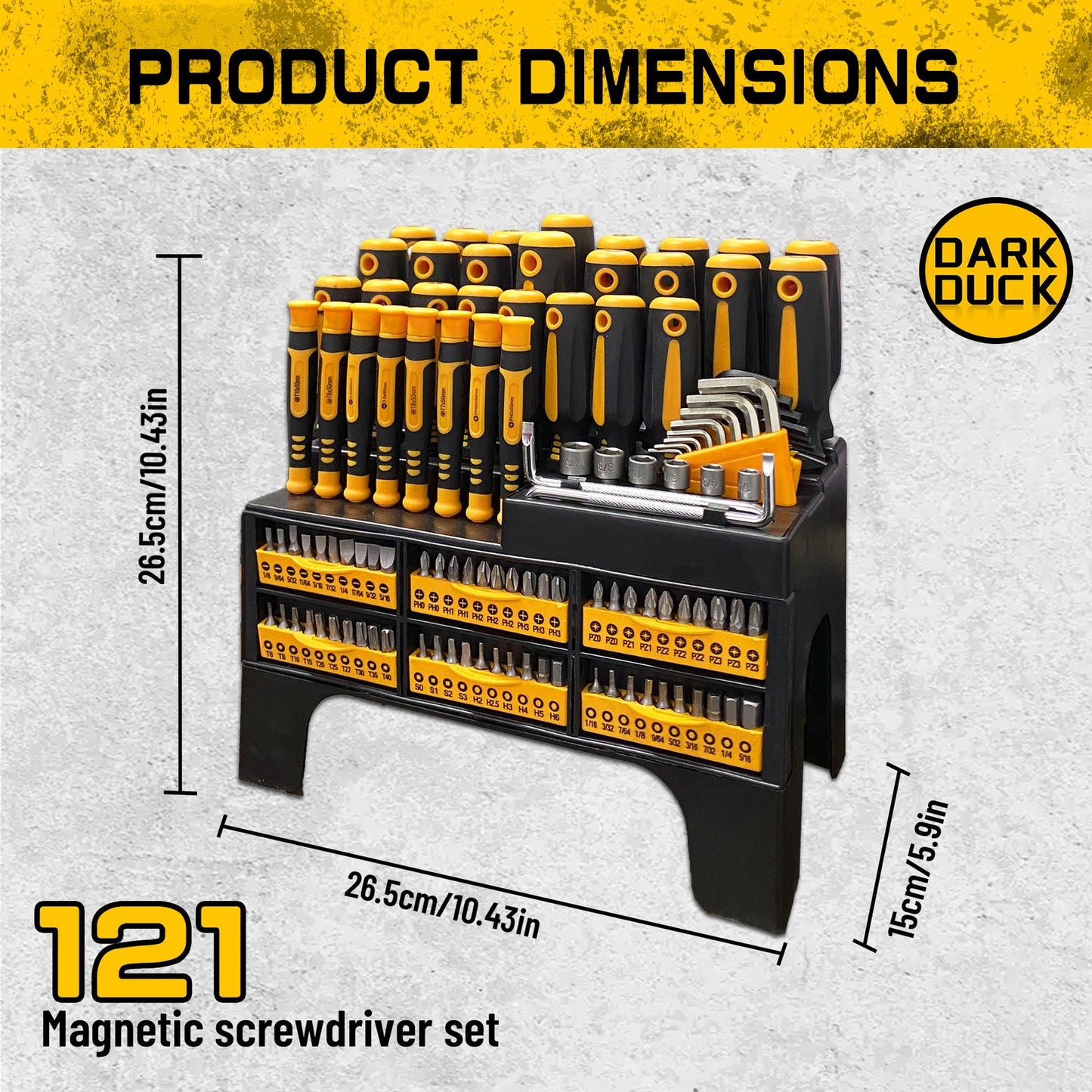 Heydake 121PCS Magnetic Screwdriver Bit Set