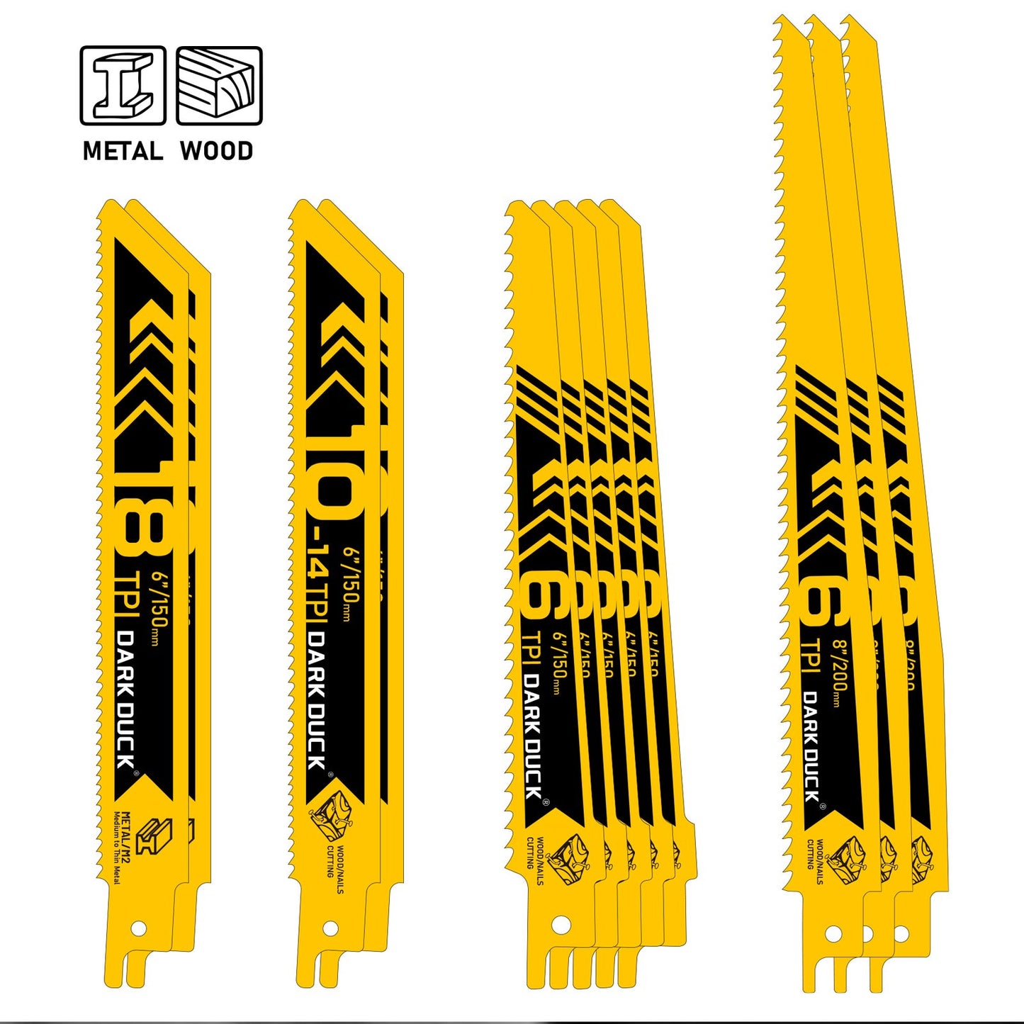 Heydake 12-Piece Reciprocating Saw Blade Set