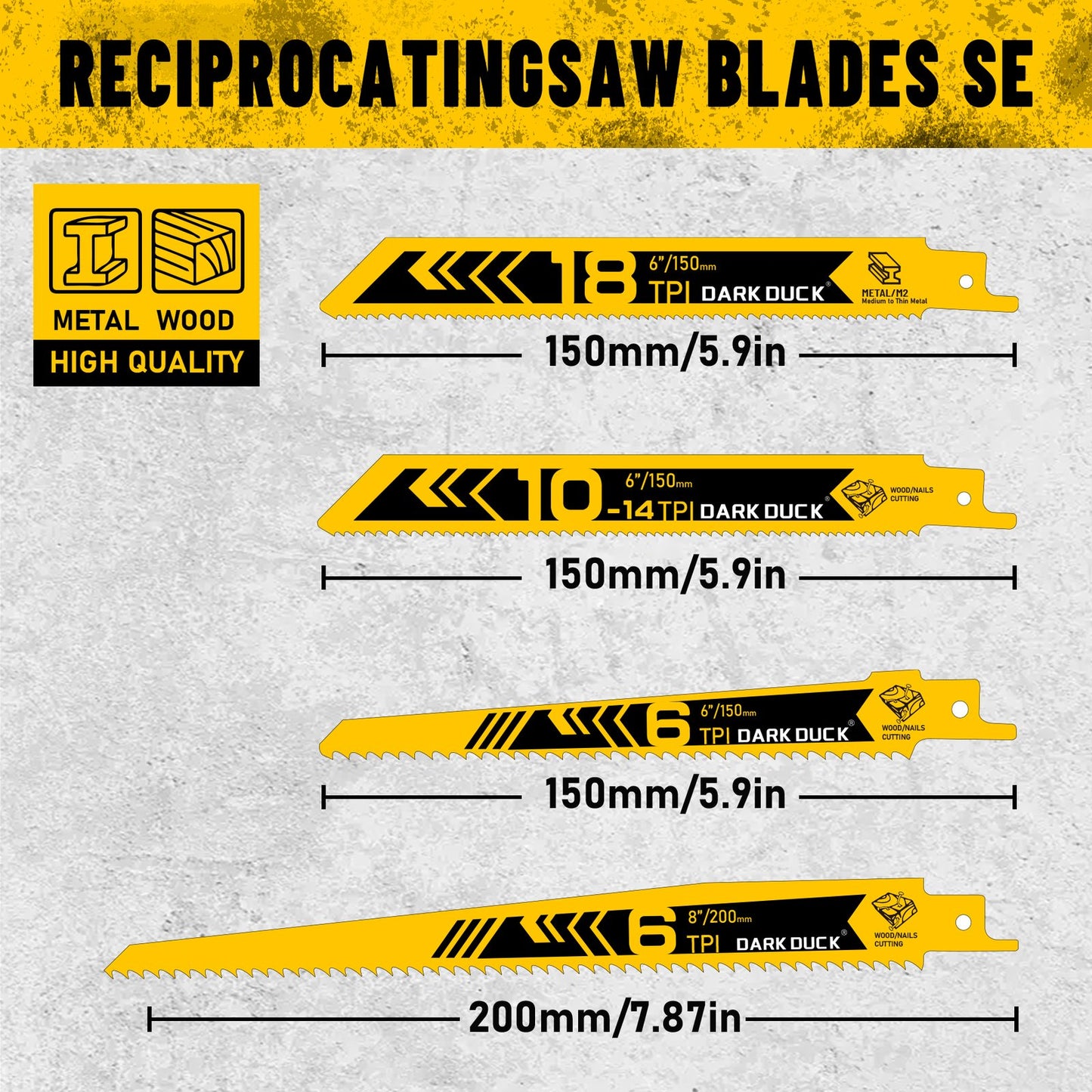 Heydake 12-Piece Reciprocating Saw Blade Set