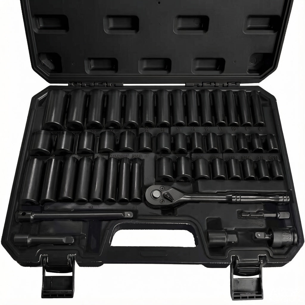 Heydake 50PCS 3/8" Drive Impact Socket Set - Black case variant