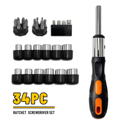 Heydake 34PCS Ratchet Screwdriver Set
