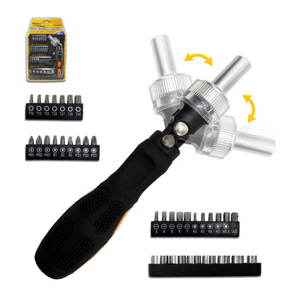 Heydake 35PCS Bent Handle Ratchet Screwdriver Set