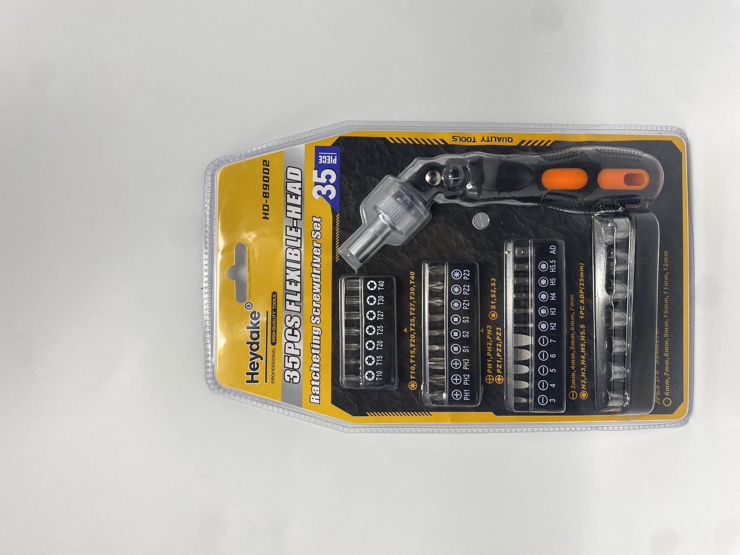 Heydake 35PCS Bent Handle Ratchet Screwdriver Set