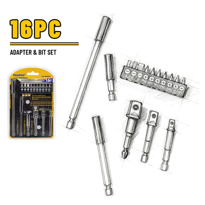 Heydake 16PCS Adapter Bit Set
