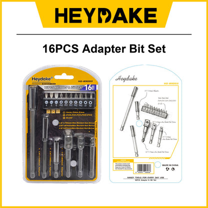 Heydake 16PCS Adapter Bit Set