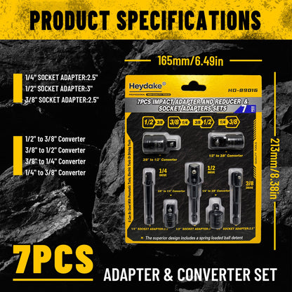Heydake 7PCS Socket Adapter Set