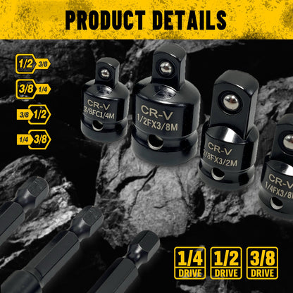 Heydake 7PCS Socket Adapter Set