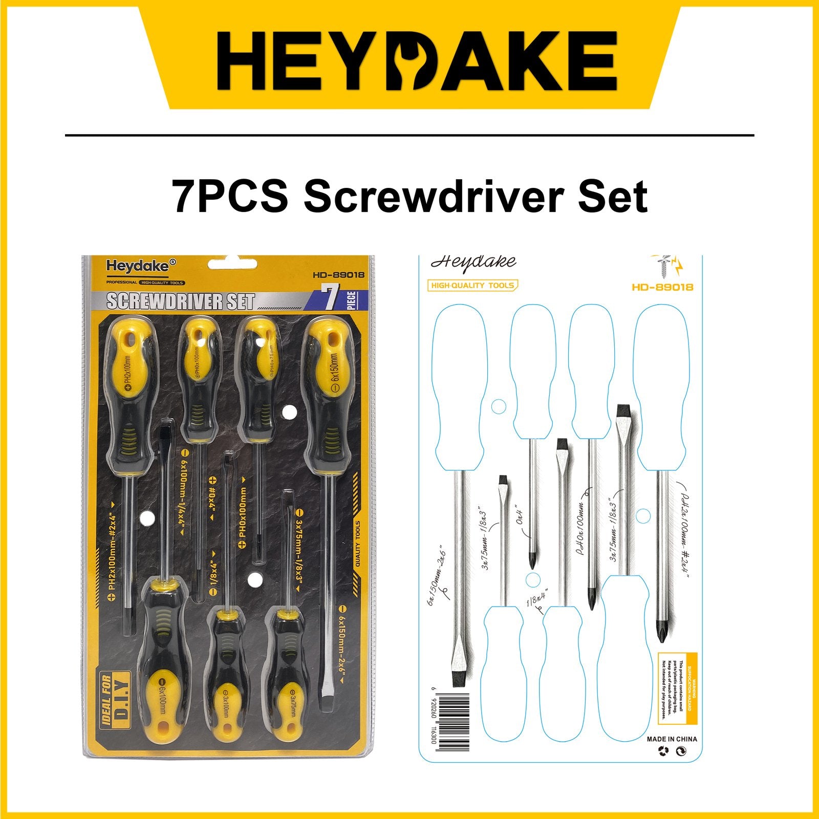 Heydake 7PCS Screwdriver Set
