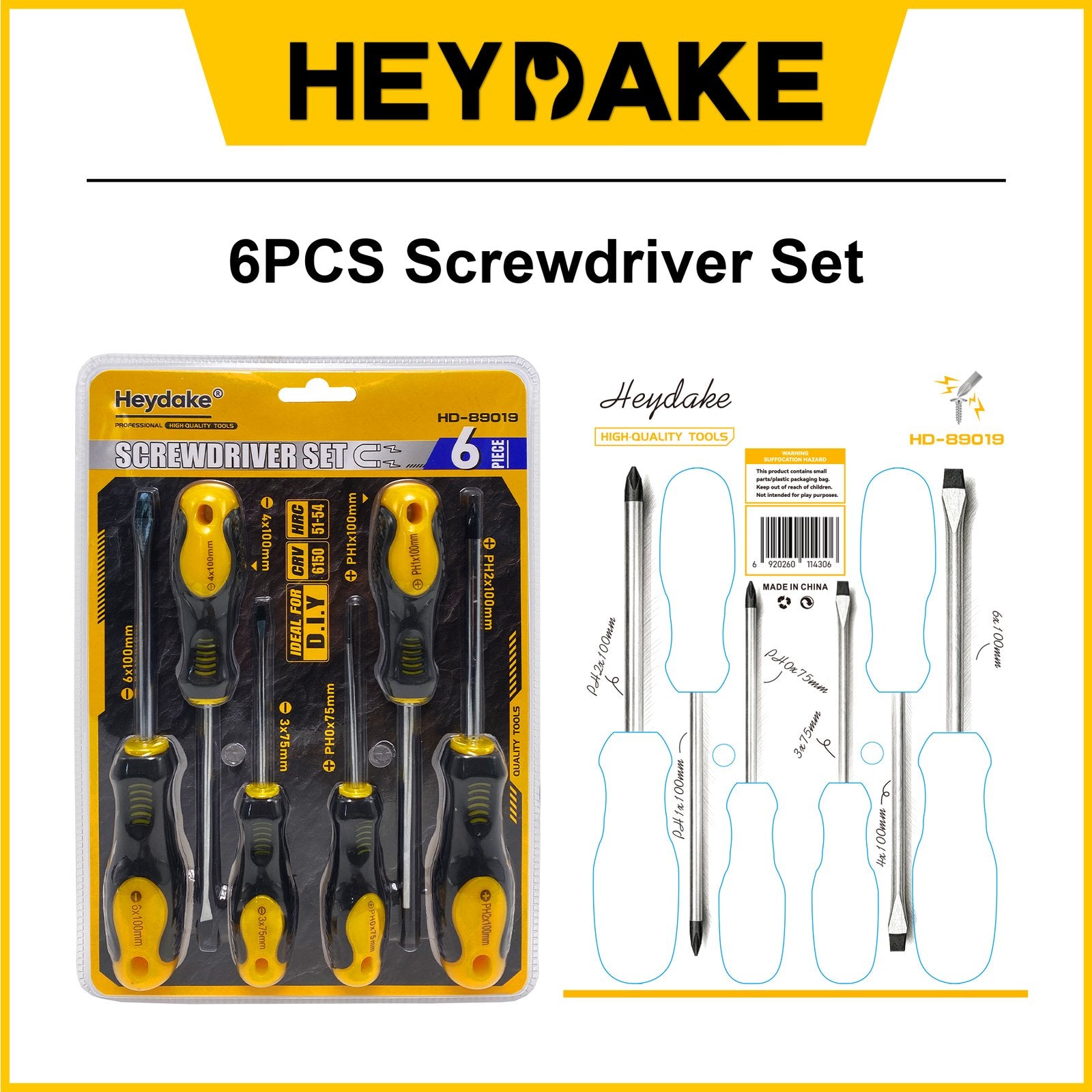 Heydake 6PCS Screwdriver Set