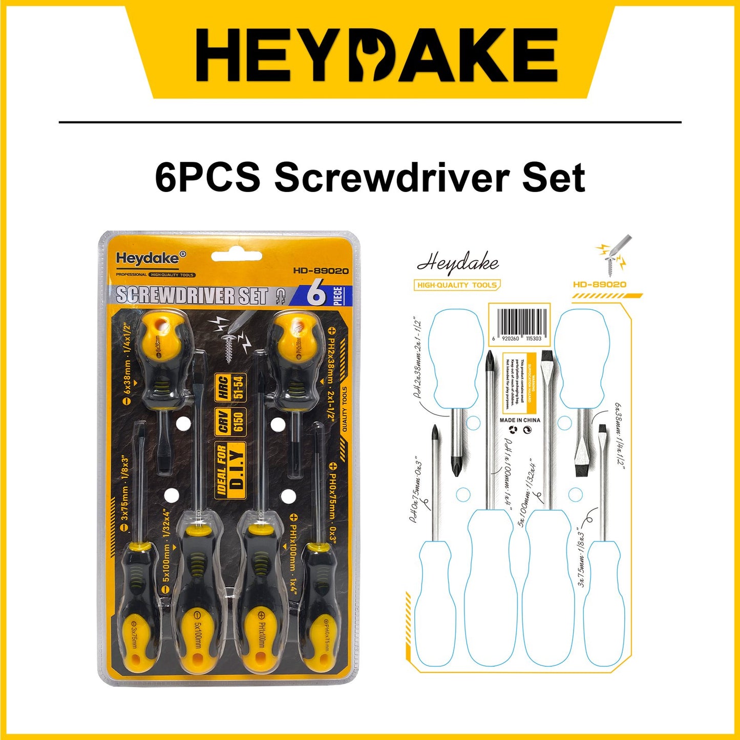 Heydake 6PCS Screwdriver Set