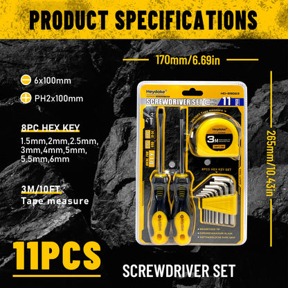 Heydake 10PCS Screwdriver Set